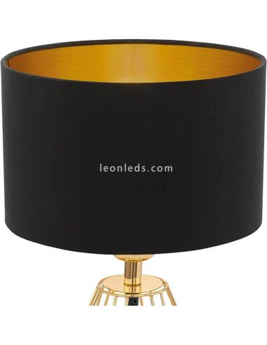Candeeiro de mesa preto e dourado Carlton 2 Eglo Lighting | Iluminação Leonleds