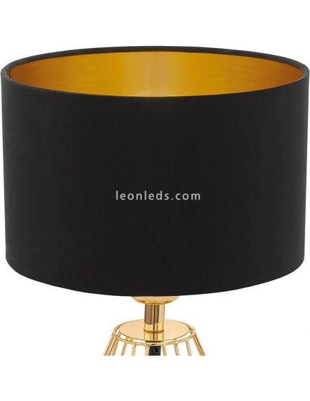 Candeeiro de mesa preto e dourado Carlton 2 Eglo Lighting | Iluminação Leonleds