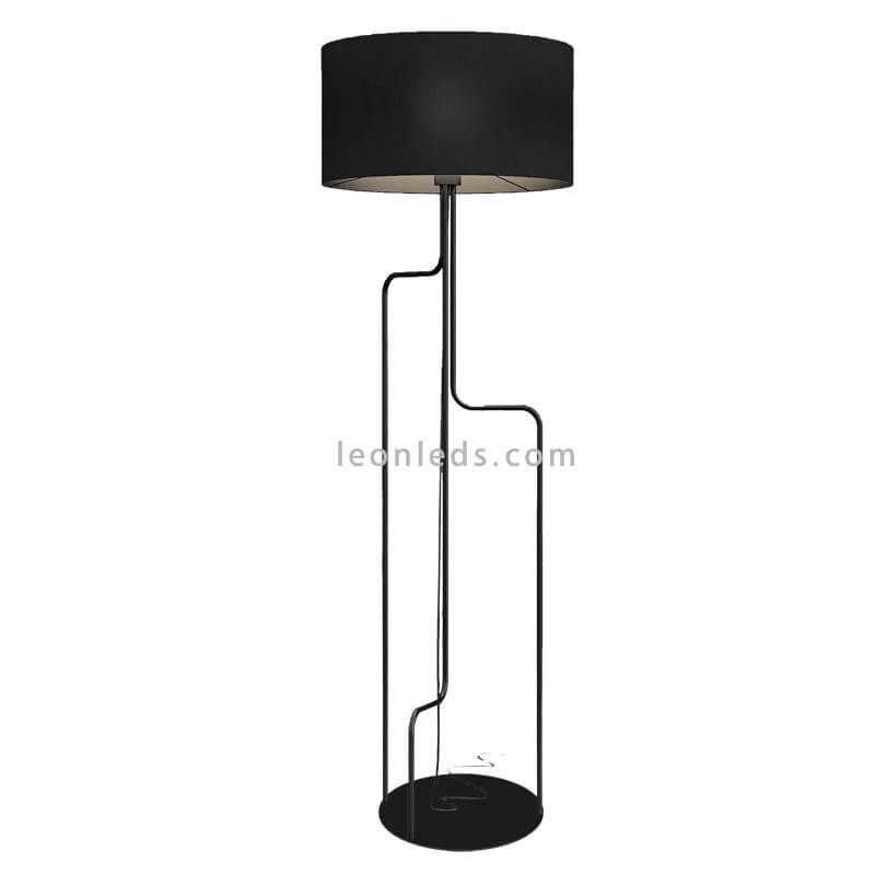 Lámpara de pie negra de algodón trípode Borneo 1xE27 ACB Iluminación