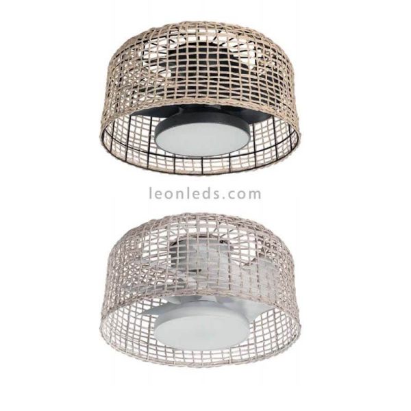 Ventilateur de plafond d'intérieur LED en osier avec 2 finitions Madeira MDC | Éclairage LeonLeds