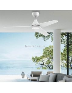 Ventilador de teto com luz LED para exteriores em branco mate Bora ACB Iluminación | Leon Iluminação LED 2
