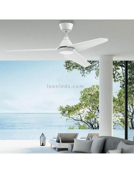 Ventilador de teto LED para exterior branco mate Bora ACB Iluminación | Leon Iluminação LED