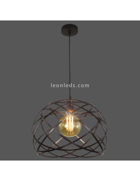 Plafonnier moderne en métal noir Bellona 1xE27 | Éclairage LeónLeds | lampe de salon