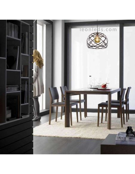 Plafonnier moderne en métal noir Bellona 1xE27 | Éclairage LeónLeds | lampe de salle à manger