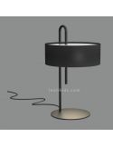 Candeeiro de mesa preto moderno Clip 1xE27 | LeónIluminação Leds | Candeeiro de algodão para mesa minimalista