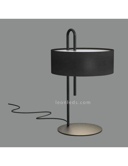 Lampe de table moderne noire Clip 1xE27 | Éclairage LeónLeds | Lampe en coton pour table minimaliste