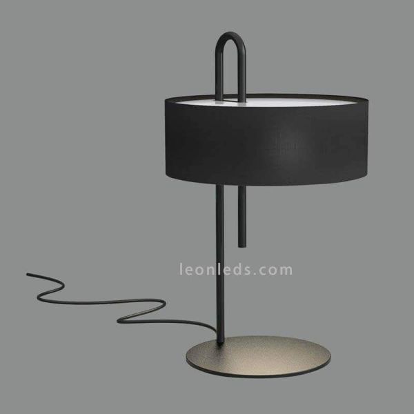 Lampe de table moderne noire Clip 1xE27 | Éclairage LeónLeds | Lampe en coton pour table minimaliste