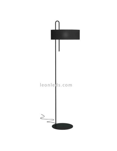 Lámpara de pie negra Clip metálica con interruptor 1xE27 | LeónLeds Iluminación | luminaria de salón