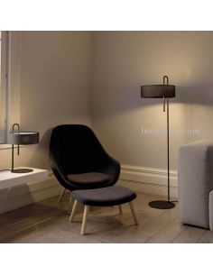 Lámpara de pie negra Clip metálica con interruptor 1xE27 | LeónLeds Iluminación | luminaria de salón 2