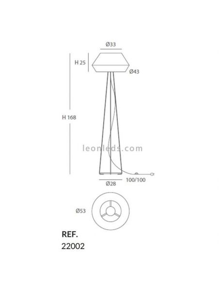 Lampadaire corde Banyo personnalisable trépied blanc 1xE27 | Éclairage LeónLeds | lampe à corde