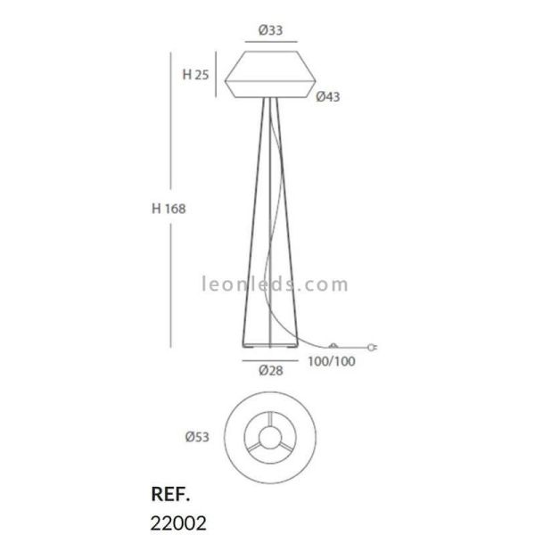 Lámpara de pie Banyo cuerda personalizable trípode blanco 1xE27 | LeónLeds Iluminación | Lámpara de cuerda