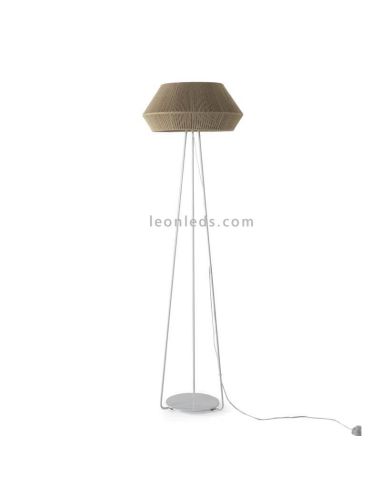 Lámpara de pie Banyo cuerda personalizable trípode blanco 1xE27 | LeónLeds Iluminación | Lámpara de cuerda