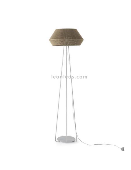 Lámpara de pie Banyo cuerda personalizable trípode blanco 1xE27 | LeónLeds Iluminación | Lámpara de cuerda