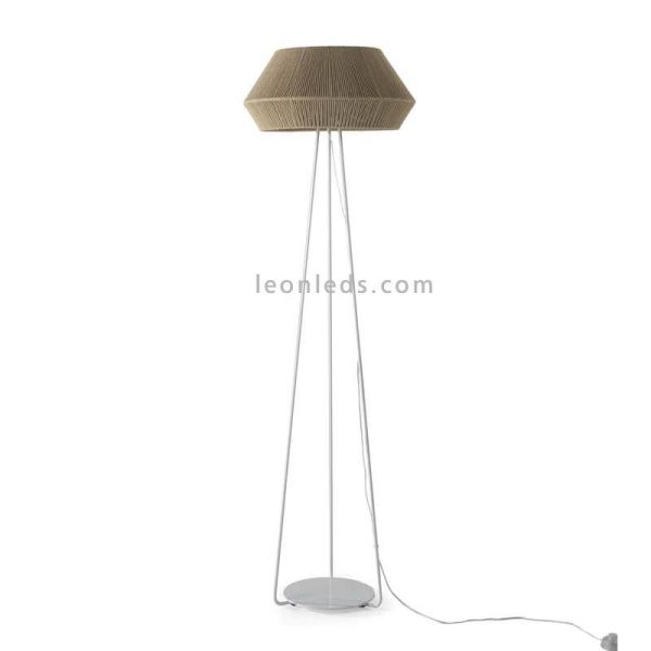 Lámpara de pie Banyo cuerda personalizable trípode blanco 1xE27 | LeónLeds Iluminación | Lámpara de cuerda