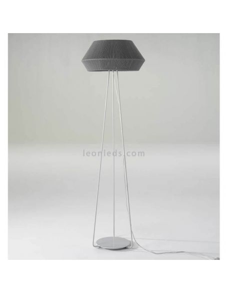 Lámpara de pie Banyo cuerda personalizable trípode blanco 1xE27 | LeónLeds Iluminación | Lámpara de cuerda