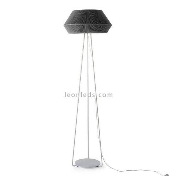 Lámpara de pie Banyo cuerda personalizable trípode blanco 1xE27 | LeónLeds Iluminación | Lámpara de cuerda