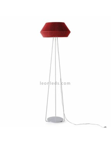 Candeeiro de chão em corda Banyo tripé branco personalizável 1xE27 | LeónIluminação Leds | lâmpada de corda