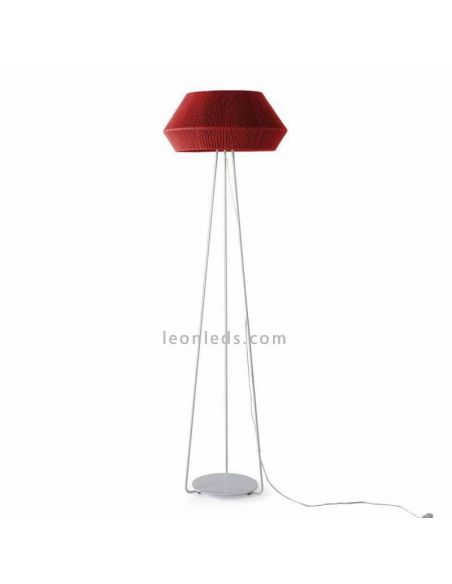 Lámpara de pie Banyo cuerda personalizable trípode blanco 1xE27 | LeónLeds Iluminación | Lámpara de cuerda