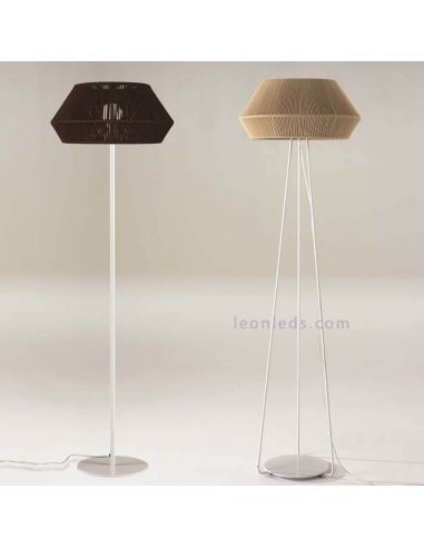 Lámpara de pie Banyo cuerda personalizable trípode blanco 1xE27 | LeónLeds Iluminación | Lámpara de cuerda