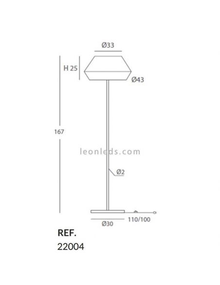 Luminária de pé Banyo corda personalizável base branca 1xE27 | LeónIluminação Leds | Lâmpada para medidas de sala de estar