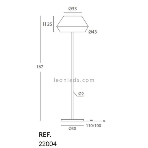 Lampadaire Banyo corde personnalisable socle blanc 1xE27 | Éclairage LeónLeds | Lampe pour mesures de salon