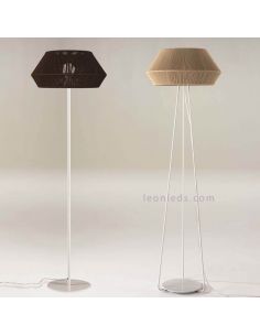 Lámpara de pie Banyo cuerda personalizable pie blanco 1xE27 | LeónLeds Iluminación | Lámpara para salón 2