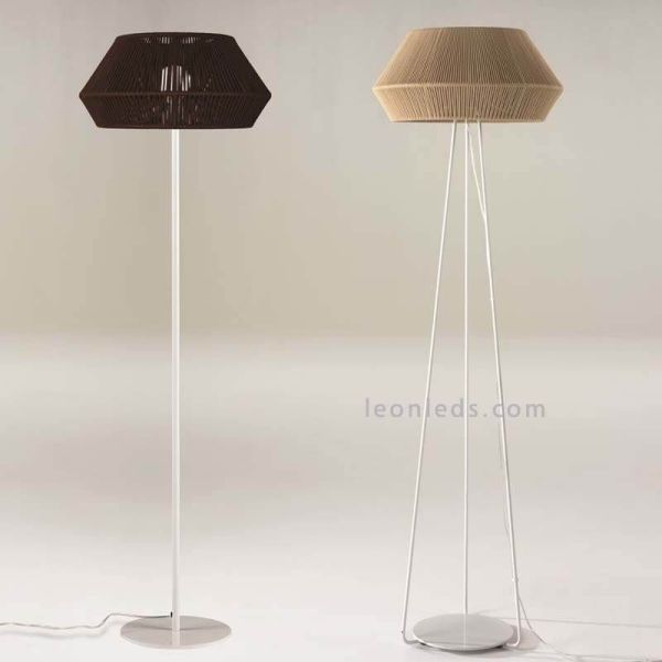 Lámpara de pie Banyo cuerda personalizable pie blanco 1xE27 | LeónLeds Iluminación | Lámpara para comedor