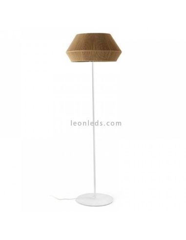 Luminária de pé Banyo corda personalizável base branca 1xE27 | LeónIluminação Leds | luminária para sala
