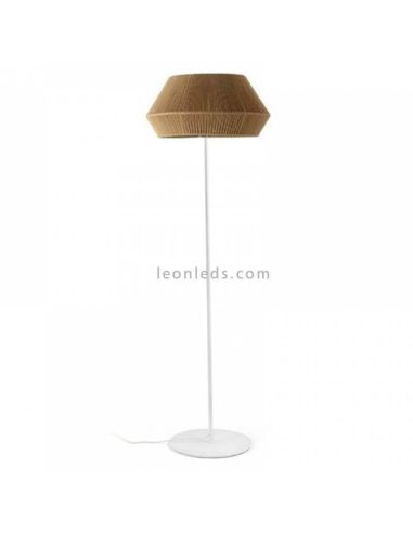Lámpara de pie Banyo cuerda personalizable pie blanco 1xE27 | LeónLeds Iluminación | Lámpara para salón