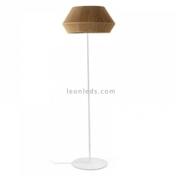 Lampadaire Banyo corde personnalisable socle blanc 1xE27 | Éclairage LeónLeds | lampe de salon