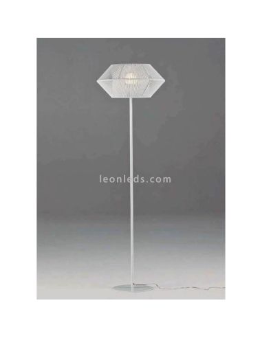 Lámpara de pie Banyo cuerda personalizable pie blanco 1xE27 | LeónLeds Iluminación | Lámpara para dormitorio