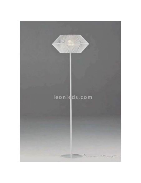 Lámpara de pie Banyo cuerda personalizable pie blanco 1xE27 | LeónLeds Iluminación | Lámpara para dormitorio