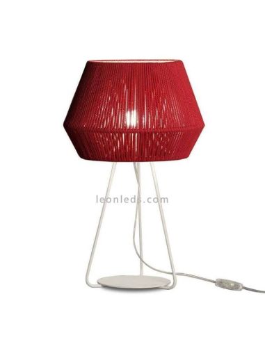 Lampe à poser Corde Banyo personnalisable trépied blanc 1xE27 | Éclairage LeónLeds | rouge