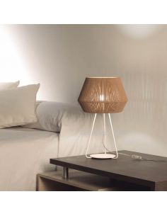 Lampe à poser Corde Banyo personnalisable trépied blanc 1xE27 | Éclairage LeónLeds | vert 2