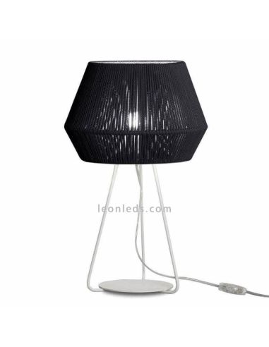 Lampe à poser Corde Banyo personnalisable trépied blanc 1xE27 | Éclairage LeónLeds |noir