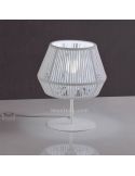 Lámpara de sobremesa con pie blanco y cuerda personalizable Banyo 1xE27 | LeónLeds Iluminación | Lámpara para salón blanca