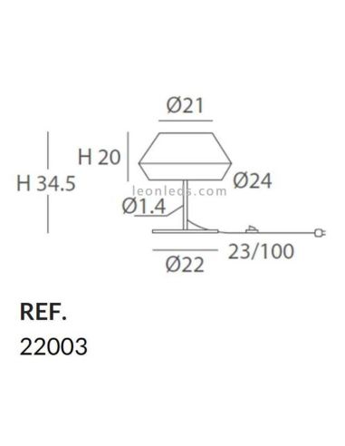 Candeeiro de mesa com base branca e corda personalizável Banyo 1xE27 | LeónIluminação Leds | Lâmpada para medidas de sala de est