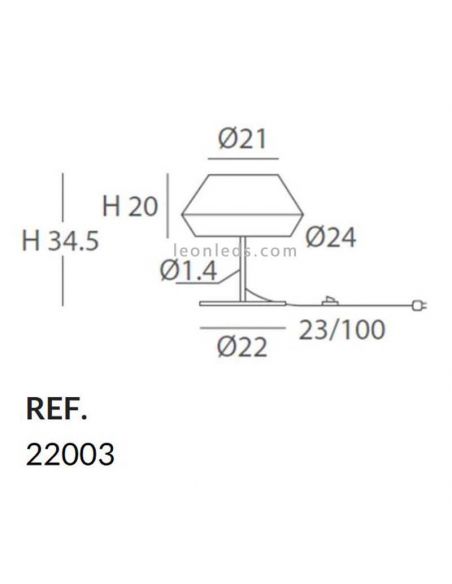 Lampe de table avec base blanche et corde personnalisable Banyo 1xE27 | Éclairage LeónLeds | Lampe pour mesures de salon