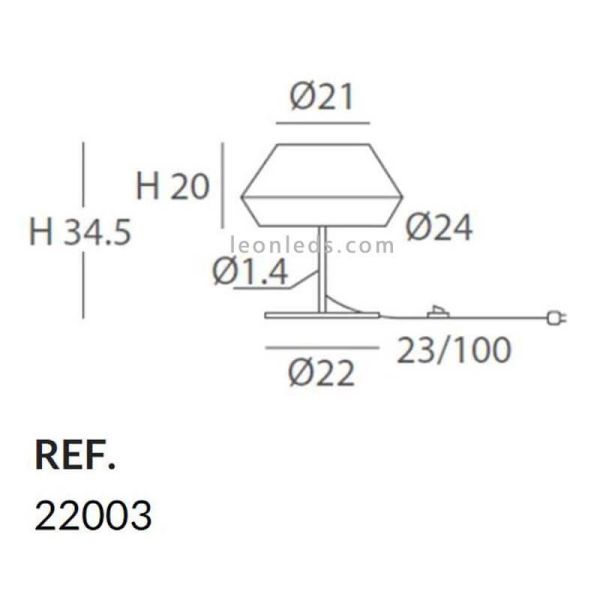 Lampe de table avec base blanche et corde personnalisable Banyo 1xE27 | Éclairage LeónLeds | Lampe pour mesures de salon