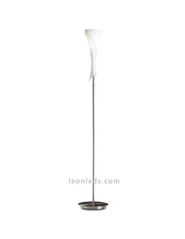 Lámpara de pie fabricada de acero y cristal 1xE14 serie Zack marca Mantra Iluminación | LeonLeds Iluminación