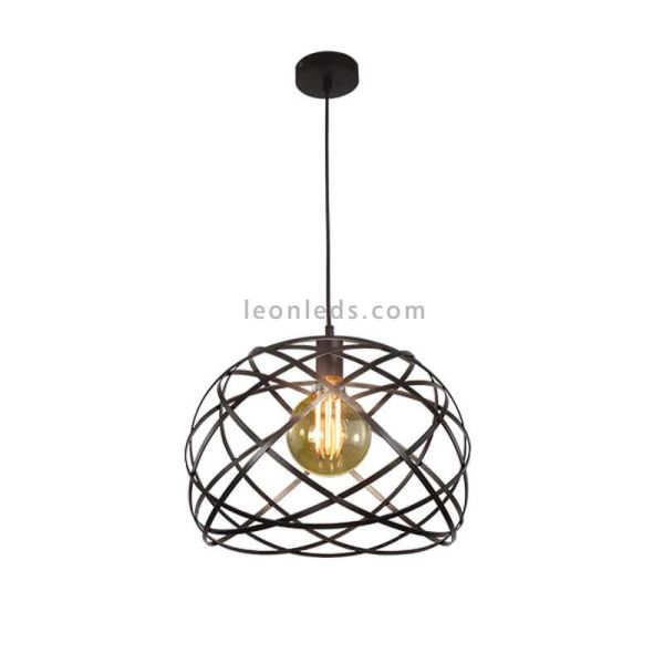 Plafonnier moderne en métal noir série Bellona ampoule 1xE27 | Éclairage LeonLeds