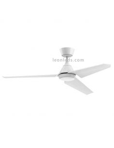 Ventilateur de plafond avec lumière LED pour l'extérieur de couleur blanc mat Bora ACB Iluminación | Éclairage LeonLeds