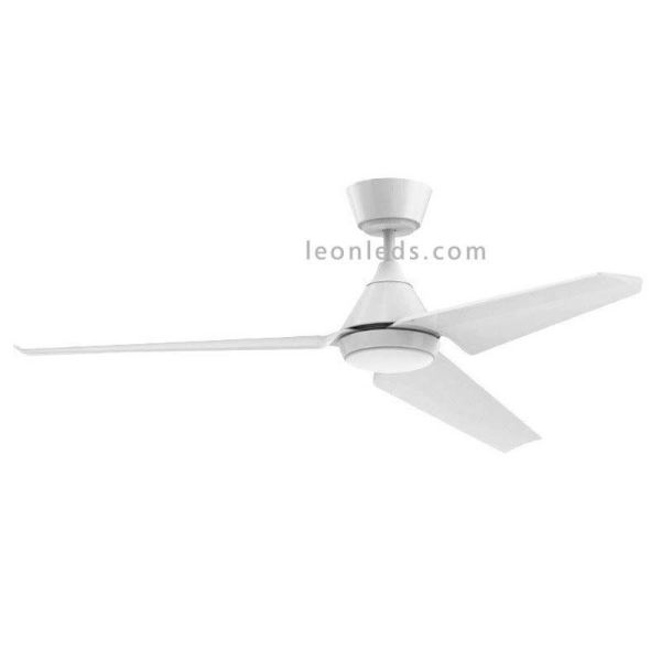 Ventilateur de plafond avec lumière LED pour l'extérieur de couleur blanc mat Bora ACB Iluminación | Éclairage LeonLeds