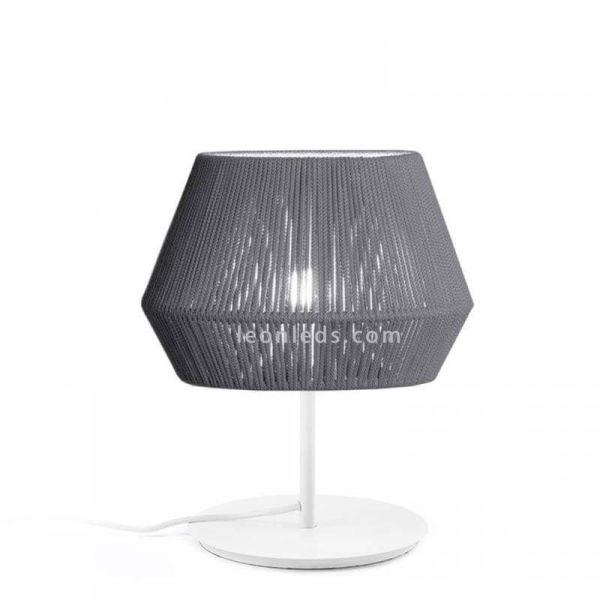 Tischlampe mit weißem Fuß und...