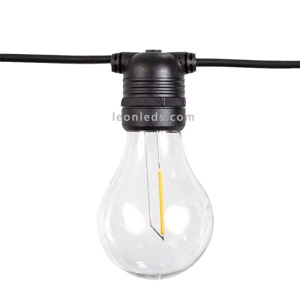 Pack 3 guirlandes solaires rechargeables Allegra noires New Garden | Éclairage LeonLeds