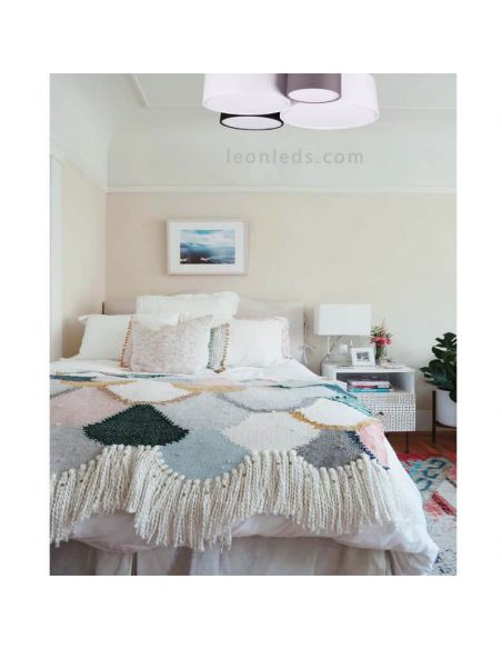 Plafón de techo textil serie Hotel de trio Lighitng foto de ambiente Leonleds Iluminación