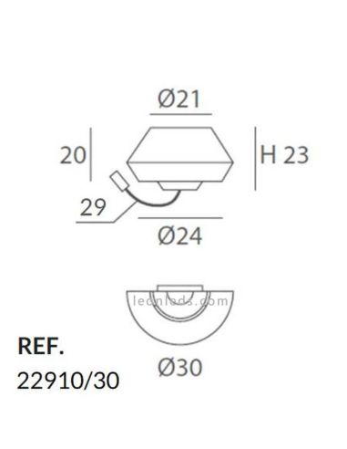 Applique murale col de cygne LED et corde personnalisable Banyo 1xE27 | Éclairage LeónLeds | mesures de la lampe murale