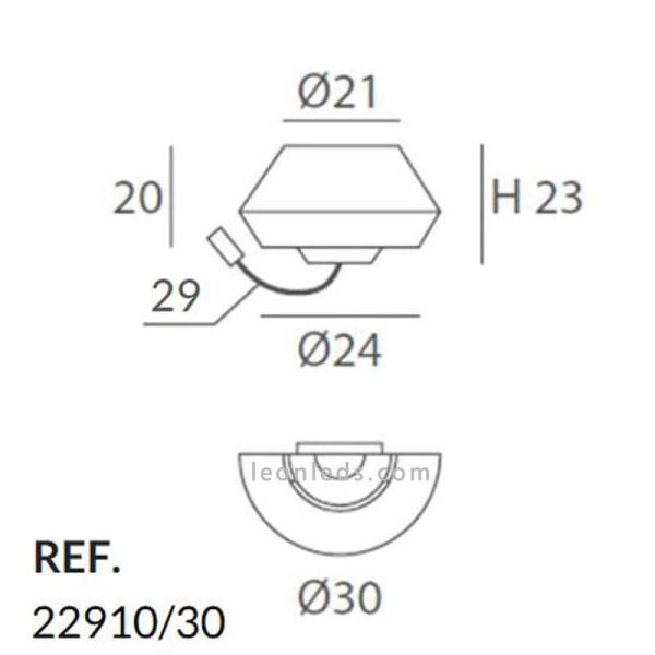 Applique murale col de cygne LED et corde personnalisable Banyo 1xE27 | Éclairage LeónLeds | mesures de la lampe murale