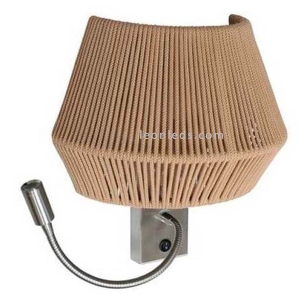 Applique murale col de cygne LED et corde personnalisable Banyo 1xE27 | Éclairage LeónLeds | applique marron