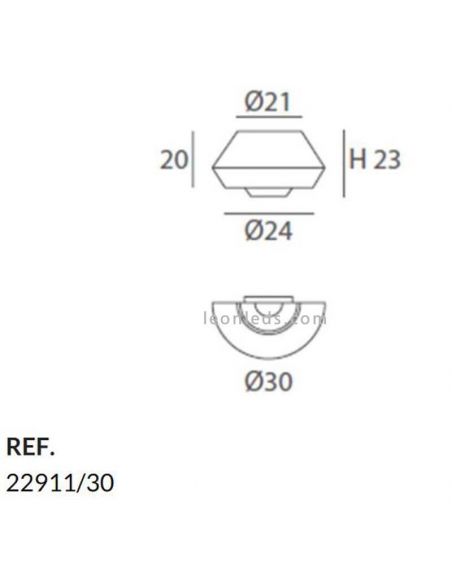Applique murale en corde personnalisable Banyo 1xE27 | Éclairage LeónLeds | Mesures de la lampe murale